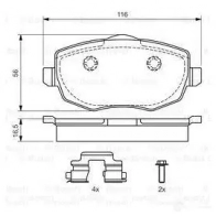 Тормозные колодки, комплект BOSCH 0986424792 336464 BP933 24 073 - Изображение 6