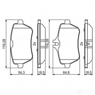 Тормозные колодки, комплект BOSCH BP1964 0986494790 25071 1193484120 - Изображение 5