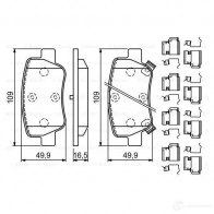 Тормозные колодки, комплект BOSCH 1193484370 24885 BP1922 0986494933 - Изображение 5