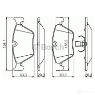 Тормозные колодки, комплект BOSCH 0986494705 342576 237 93 BP1700 - Изображение 5