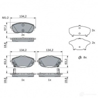 Тормозные колодки, комплект BOSCH BP1671 0986494676 25090 1193483870 - Изображение 10