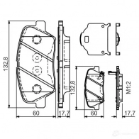 Тормозные колодки, комплект BOSCH Hyundai Veloster (FS) 1 Купе 1.6 MPI 132 л.с. 2011 – 2025 TB3190 E11 90R - 02A0919/15686 0986tb3190