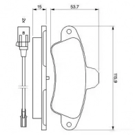 Тормозные колодки, комплект BOSCH 21 586 337758 BP558 0986460991