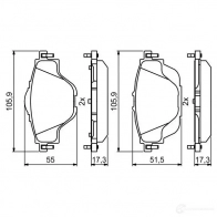 Тормозные колодки, комплект BOSCH 1193484159 0986494805 25827 BP1979 - Изображение 8