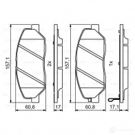 Тормозные колодки, комплект BOSCH 8322-D1202 0986494227 24 351 342215 - Изображение 6