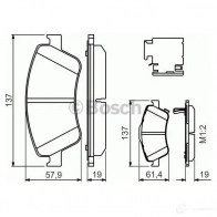 Тормозные колодки, комплект BOSCH 241 22 BP1132 1193483756 0986494638 - Изображение 6