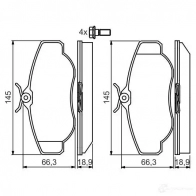 Тормозные колодки, комплект BOSCH 0986424565 23 452 336288 7556D676 - Изображение 7