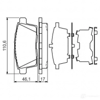 Тормозные колодки, комплект BOSCH 342361 24545 8378-D1259 0986494376 - Изображение 3
