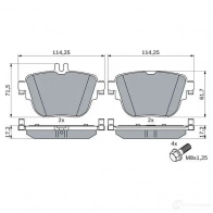 Тормозные колодки, комплект BOSCH 1437243654 0986424859 9U4 C0S - Изображение 2