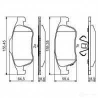 Тормозные колодки, комплект BOSCH 24538 1193484213 BP2000 0986494826 - Изображение 4