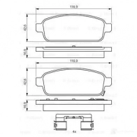 Тормозные колодки, комплект BOSCH 0986494666 1193483843 BP1661 25096 - Изображение 4