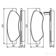 Тормозные колодки, комплект BOSCH 342332 0986494345 24550 BP1253 - Изображение 3