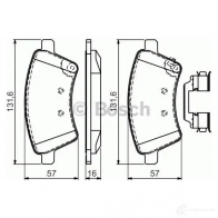 Тормозные колодки, комплект BOSCH 0986494584 BP1040 24391 1193483568 - Изображение 2
