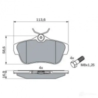 Тормозные колодки, комплект BOSCH 0986424625 1437243542 CT FDBEY - Изображение 5