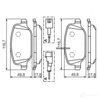 Тормозные колодки, комплект BOSCH 0986494466 23760 BP1387 342446 - Изображение 4