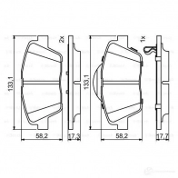 Тормозные колодки, комплект BOSCH 0986494755 25644 1193484045 BP1929 - Изображение 5