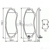 Тормозные колодки, комплект BOSCH 8784-D1574 0986494323 342310 24353 - Изображение 5