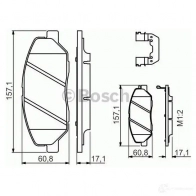 Тормозные колодки, комплект BOSCH 24 351 8322-D1202 1193483732 0986494631 - Изображение 6