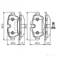 Тормозные колодки, комплект BOSCH 0986tb3171 Mini Roadster (R59) 1 Кабриолет 1.6 Cooper S 184 л.с. 2011 – 2015 E9 90R - 01119/2332 TB3171