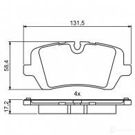 Тормозные колодки, комплект BOSCH BP1861 25720 0986494810 1193484168 - Изображение 4