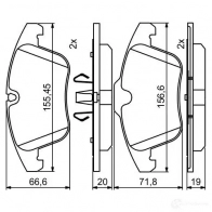 Тормозные колодки, комплект BOSCH 22272 BP2004 1193484225 0986494830 - Изображение 4