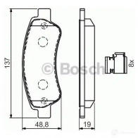 Тормозные колодки, комплект BOSCH 1193483638 0986494604 24465 8690-D1490 - Изображение 6