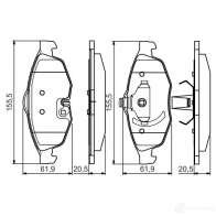 Тормозные колодки, комплект BOSCH 0986495161 342717 BP1506 23951