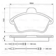 Тормозные колодки, комплект BOSCH 337721 24589 0986460951 BP520 - Изображение 4