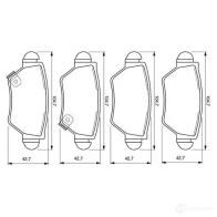 Тормозные колодки, комплект BOSCH 23 258 0986424478 8661D146 6016138