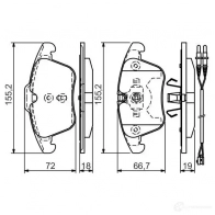 Тормозные колодки, комплект BOSCH 0986tb3169 TB369 E9 90R - 01108/2502 Citroen C5 3 (RW, PF3) Универсал 2.0 16V BioFlex 140 л.с. 2008 – 2025