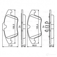 Тормозные колодки, комплект BOSCH BP1118 342234 24123 0986494246 - Изображение 5
