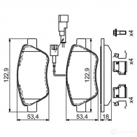 Тормозные колодки, комплект BOSCH 1193483937 0986494698 23705 BP1693 - Изображение 4