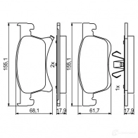 Тормозные колодки, комплект BOSCH 0986494823 1193484204 22123 BP1997 - Изображение 2