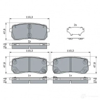 Тормозные колодки, комплект BOSCH 24599 1425140176 BP1822 0986494971 - Изображение 4