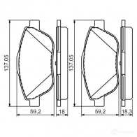 Тормозные колодки, комплект BOSCH 342528 0986494564 25438 BP1485 - Изображение 5