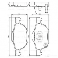 Тормозные колодки, комплект BOSCH 342133 23720 0986494135 BP1046 - Изображение 2