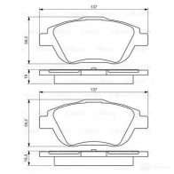 Тормозные колодки, комплект BOSCH BP1360 24883 342419 0986494438 - Изображение 6