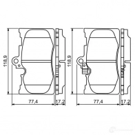 Тормозные колодки, комплект BOSCH 2032 5 0986494252 342240 8224D111 - Изображение 6