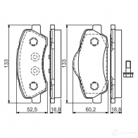 Тормозные колодки, комплект BOSCH E9 90R - 02A0108/3533 25250 0986tb3158 Citroen C4 Cactus 1 (PF1) Хэтчбек 1.2 VTi 82 82 л.с. 2014 – 2025