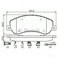Тормозные колодки, комплект BOSCH 0986494624 24484 1193483706 BP1081 - Изображение 5