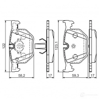 Тормозные колодки, комплект BOSCH BP1198 0986494286 342273 21487 - Изображение 4