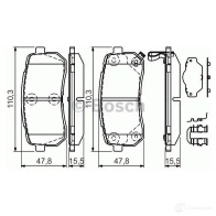 Тормозные колодки, комплект BOSCH 1193483653 0986494608 8418-D1302 24599 - Изображение 4