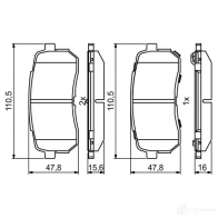 Тормозные колодки, комплект BOSCH 0986494828 BP2002 24599 1193484219 - Изображение 6
