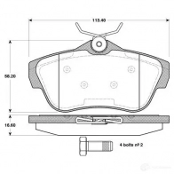 Тормозные колодки, комплект BOSCH Citroen Jumpy 2 (VF7) Минивэн E9 90R - 01119/2193 S9OONIS 0986tb3084