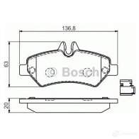Тормозные колодки, комплект BOSCH 1193483627 8431D131 0986494601 29190 - Изображение 3
