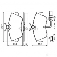 Тормозные колодки, комплект BOSCH 21479 21 479 0986424672 336361 - Изображение 5