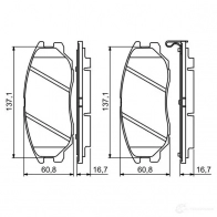 Тормозные колодки, комплект BOSCH 23725 0986494347 342334 BP1255 - Изображение 2