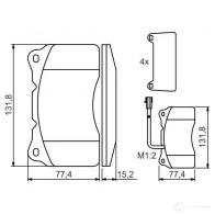 Тормозные колодки, комплект BOSCH 23092 BP1042 0986494131 342129 - Изображение 6
