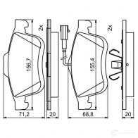 Тормозные колодки, комплект BOSCH BP1969 0986494795 1193484132 24727 - Изображение 3