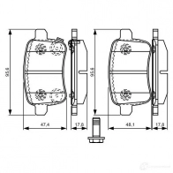Тормозные колодки, комплект BOSCH E9 90R - 01119/2998 1193497003 0986tb3200 25156